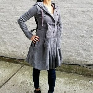 Armani Exchange Long Hoodie Peplum Jacket Size XS